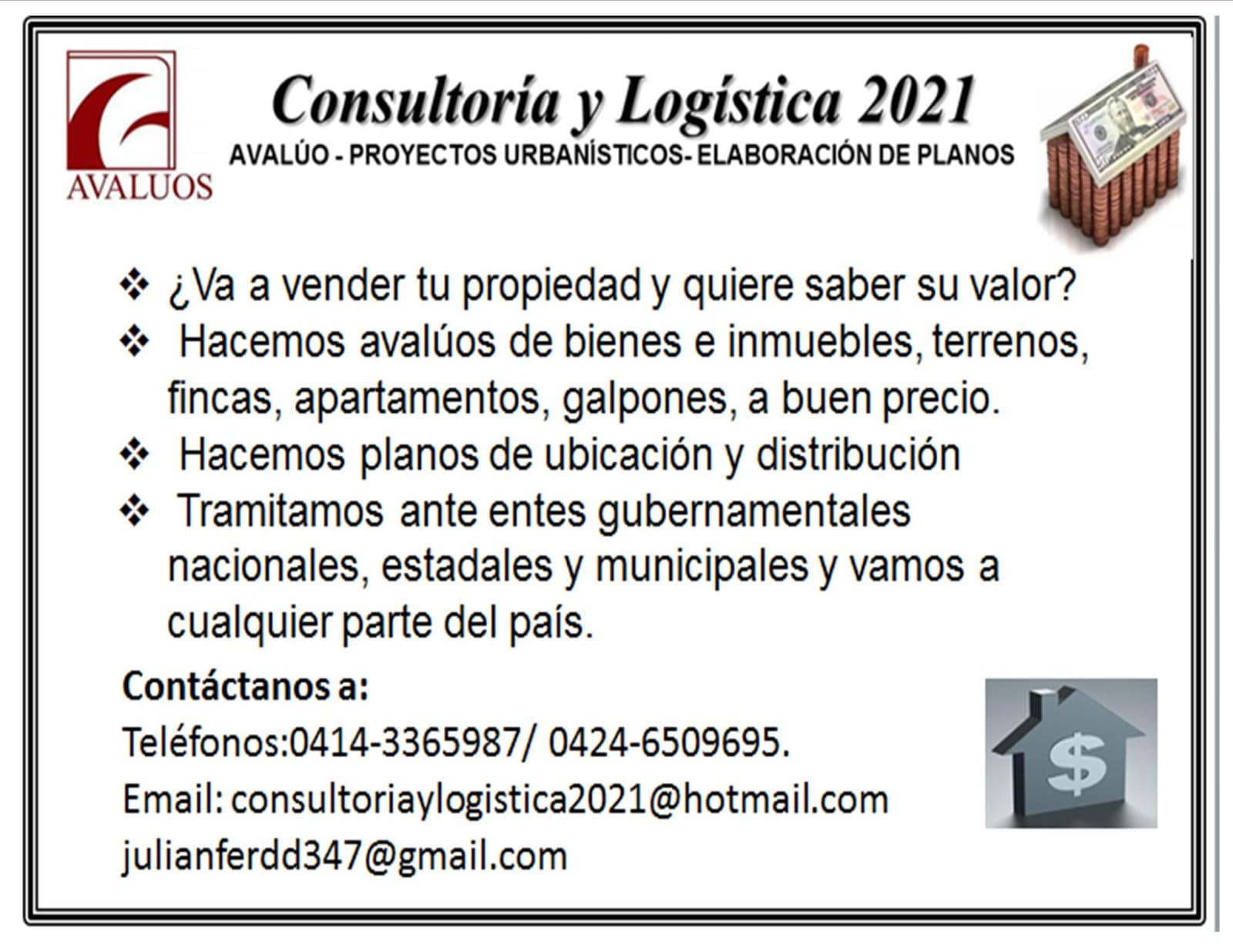 Se hacen avalúo de bienes e inmuebles, fincas, apartamentos, terrenos, galpones, acciones de empresas en marcha, barcos, hoteles, maquinarias y equipos, semovientes, etc. Seriedad, Responsabilidad y Compromiso.